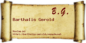 Barthalis Gerold névjegykártya